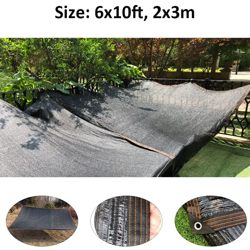 

Lvju 6x10ft 2x3m 95% Shading Garden Sunshade Net UV Protection Black Sun Shade Nets Greenhouse Sun Sails Succulents Plants Cover