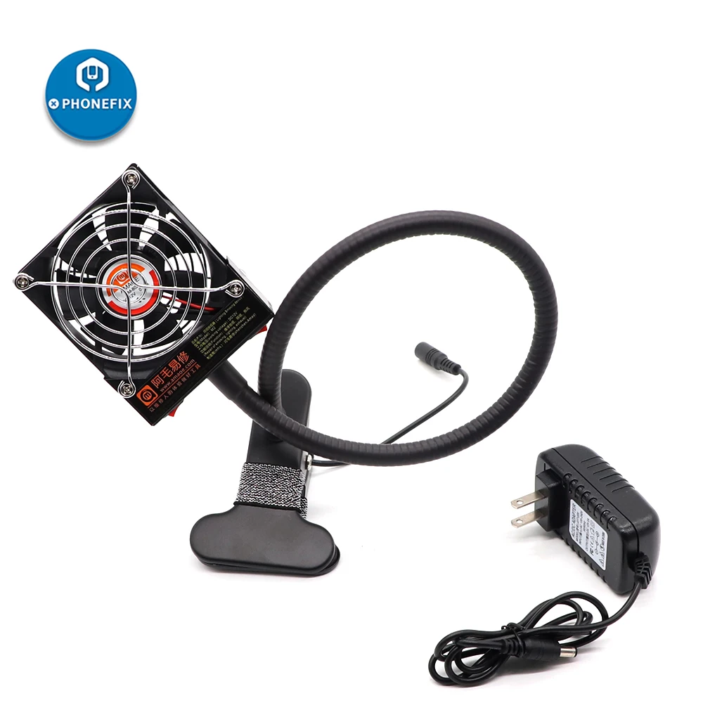 PHONEFIX Exhaust Fan BGA Soldering Work Phone Iron Smoke Exhauster Welding Fume Extractor with LED Light | Инструменты