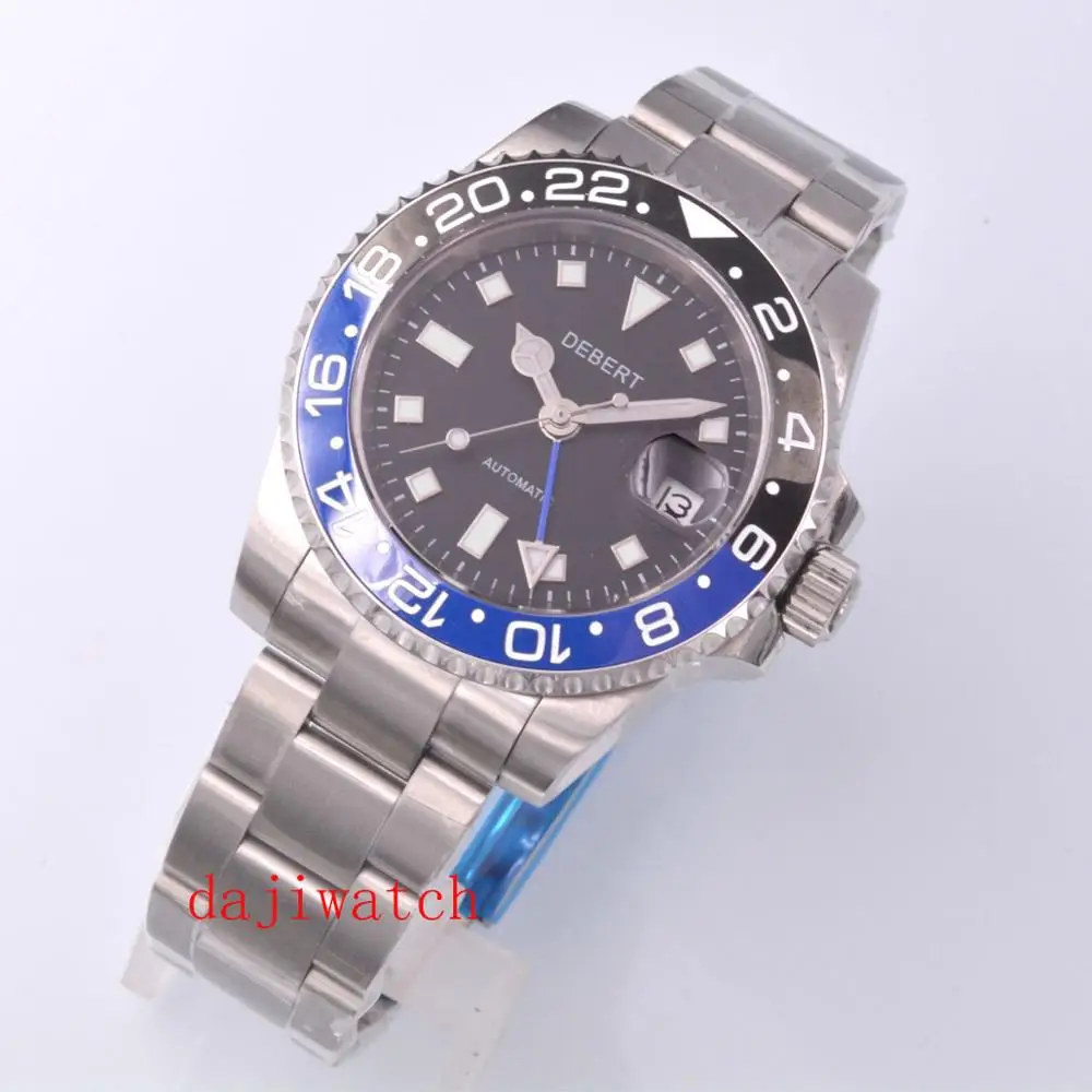 Мужские автоматические механические часы 40 мм GMT роскошные светящиеся