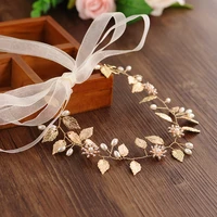 handmade luxury golden leaves wedding belt alloy flower bridal belt beaded belts for women jewelry belt waist belt for bride