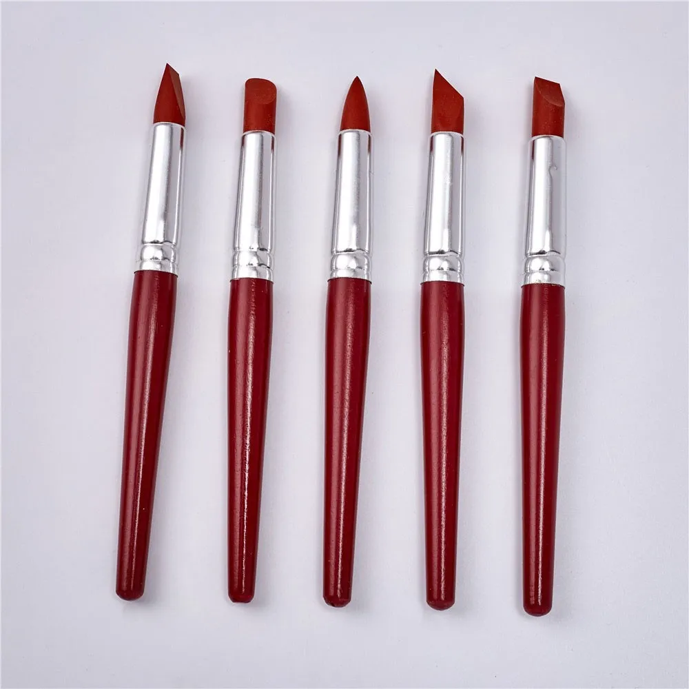 5pcs Large Rubber Pen Tip Paint Brushes Clay Tools for Sculpture Pottery Color Shaping Blending Drawing Modeling Hot | Дом и сад