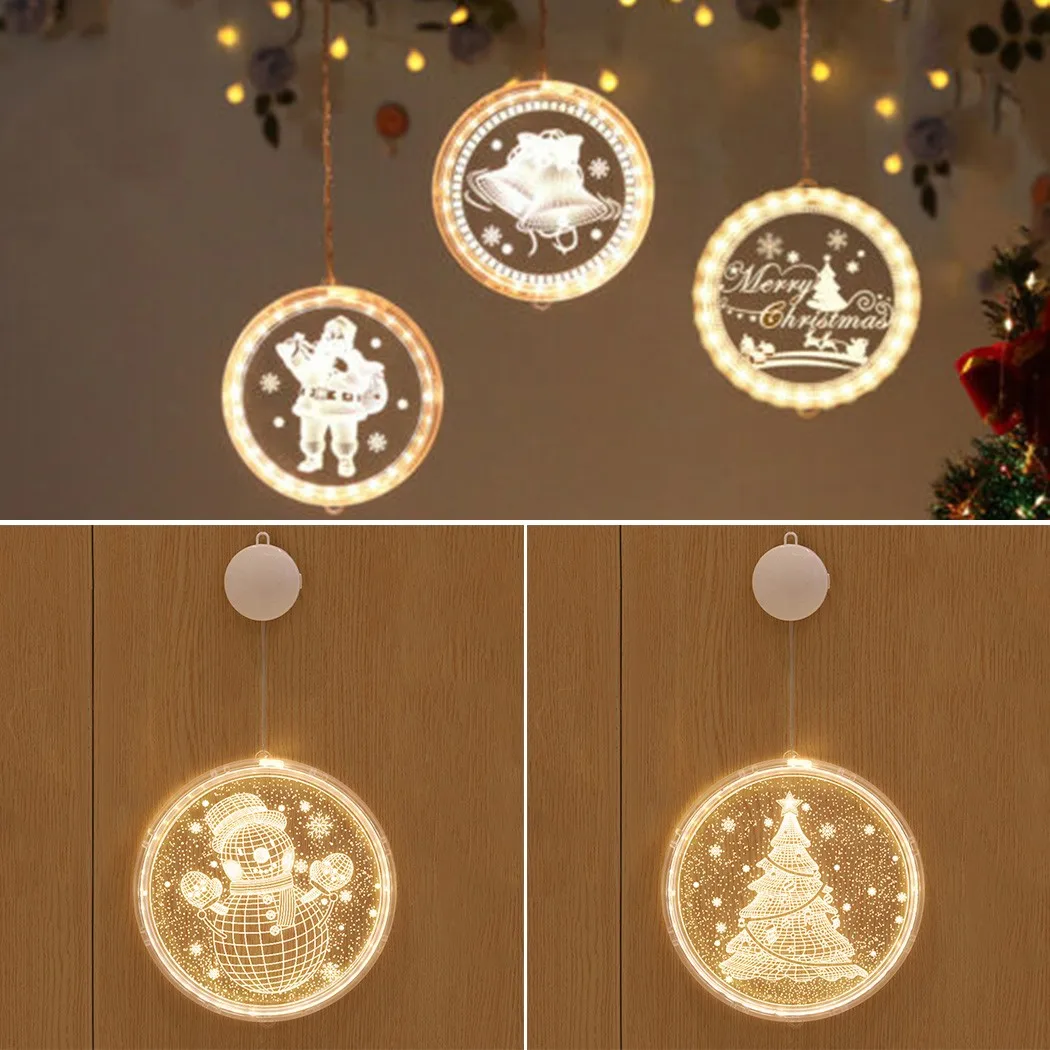 

Christmas Pattern Fairy Light LED Festive Hanging Decoration Ornament Party Room For New Year Xmas Noel Navidad