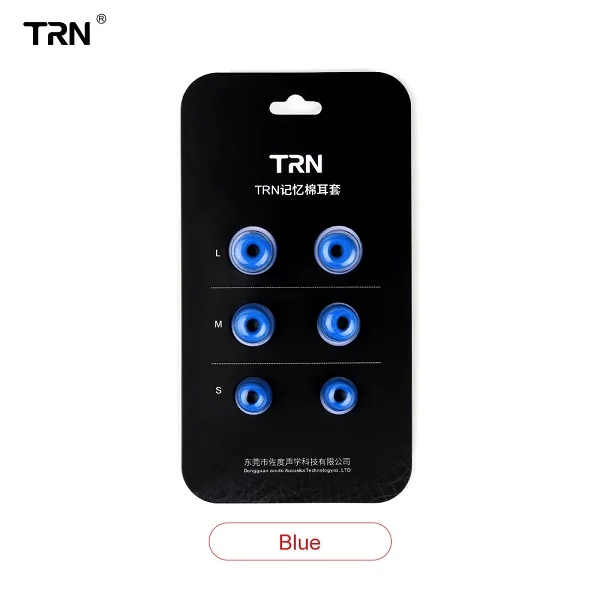 Blue TRN 3 пары(6 шт) 4,5-5 мм пены памяти в ухо шумоизоляционные наконечники вкладыши X6/V30/V80 V90 - Цвет: Blue