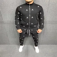 casual suit 2021 new spring and autumn 3d printing fashion sports leisure slim mens suit outdoor running training leisure suit