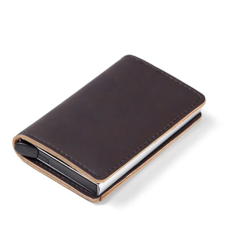 Винтажный многофункциональный мужской бумажник из алюминиевого сплава с RFID