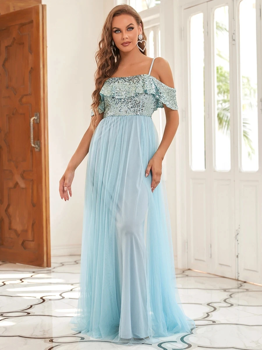 

A-Line Ruffle Sleeves Floor Length Wholesale Bridesmaid Dresses