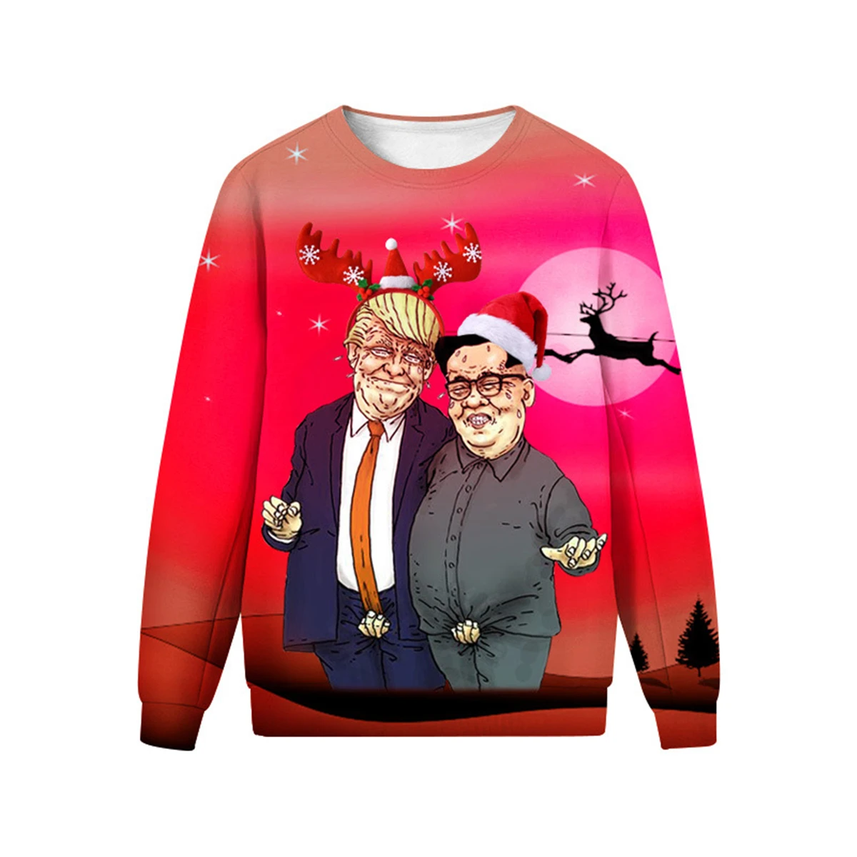 Худи унисекс рождественское с 3D Дональдом Трампом Уродливый Рождественский