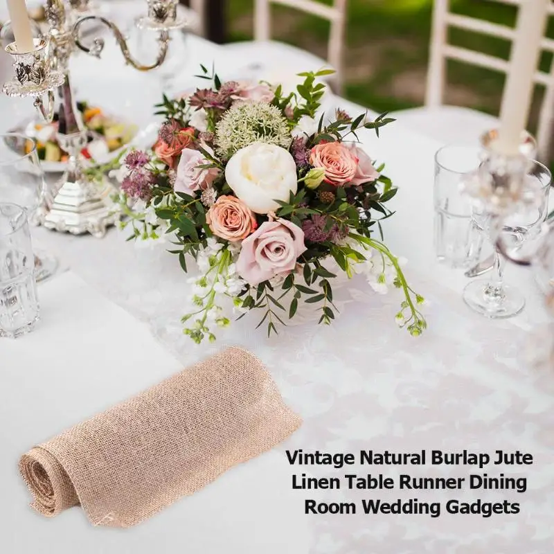 1/2/5 м Винтаж Натуральный Холщовый джутовый льняной Настольная дорожка Обеденная