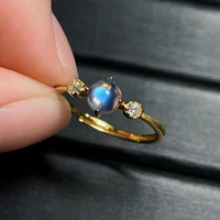 natural s925 sterling silver blue moonstone ring natural gemstone ring fresco fine jewelry for party women