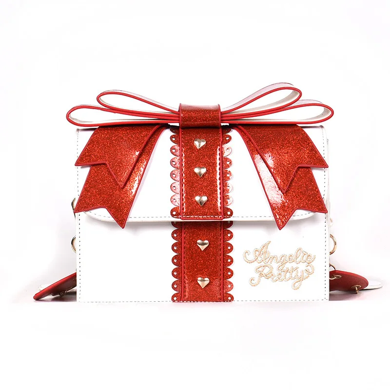 Женская сумка через плечо квадратная из искусственной кожи с цепочкой и бантом