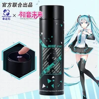hatsune miku thermos steel water bottle led display temperature sensing cup manga role kagamine rinlen vocaloid