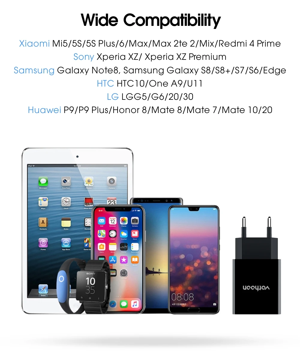 Vothoon 18 Вт Quick Charge 3,0 USB зарядное устройство для samsung S9 Xiaomi huawei QC 3,0 быстрое зарядное устройство для путешествий настенное зарядное устройство для мобильного телефона ЕС
