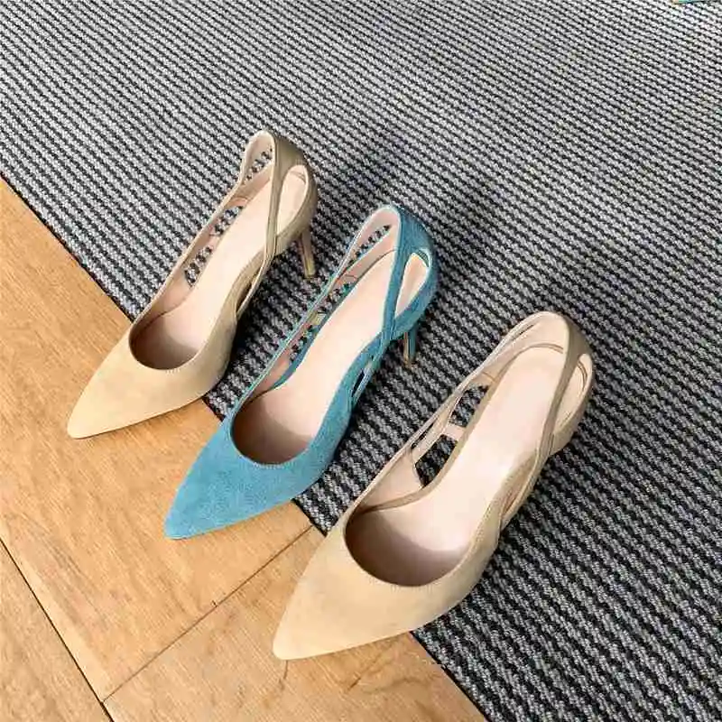 RIZABINA/женские туфли-лодочки из натуральной кожи обувь на тонком каблуке Женская