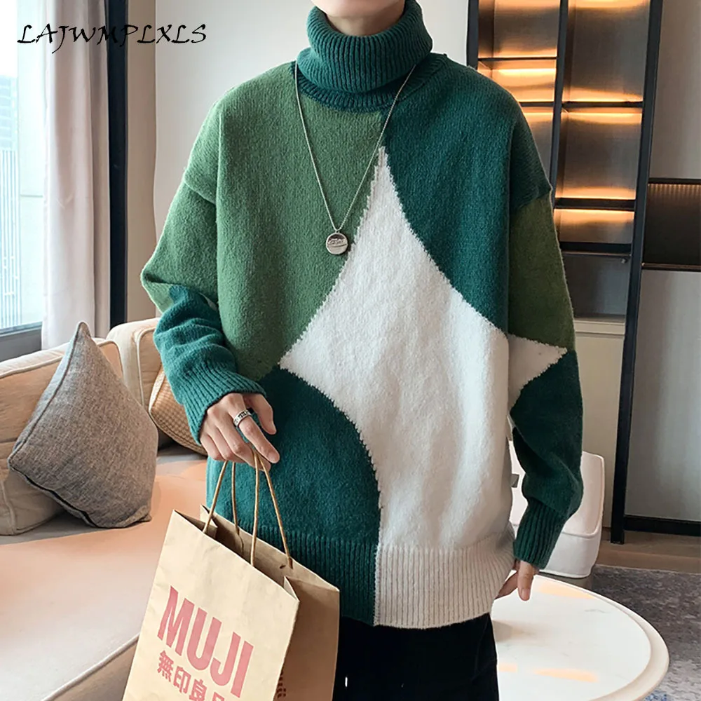 

2021 женский свитер с высоким воротником, мужской зимний разноцветный свитер с мультяшным медведем динозавром, высококачественный пуловер, у...