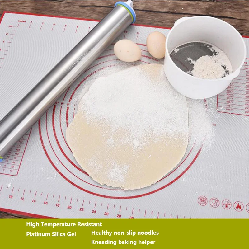 Силиконовый коврик для выпечки со шкалой 60x40 см|Скалки и кондитерские доски| |