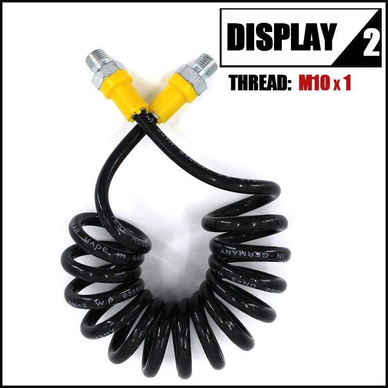 

PCP Pneumatics Air Filling Pump High Pressure 150cm Long Nylon Remote Hose M10*1 Male x M10*1 Male Thread NH150