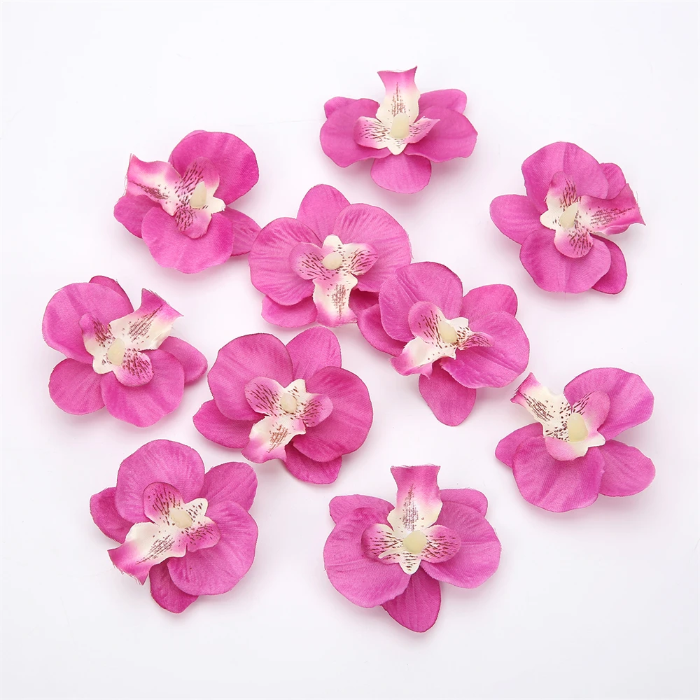 10/50 шт Искусственные цветы орхидеи голова искусственные фаленопсис для