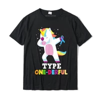 funny diabetic type one derful unicorn t shirt camisa tops tees for adult special cotton t shirt printed