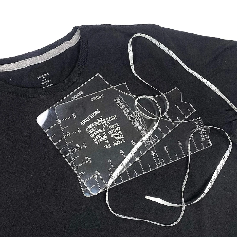 

T-Shirt Ruler Guide -Vinyl T-Shirt Ruler Guide - Sublimation Designs on T-shirt- Vinyl Ruler Guide Size Chart - T-Shirt