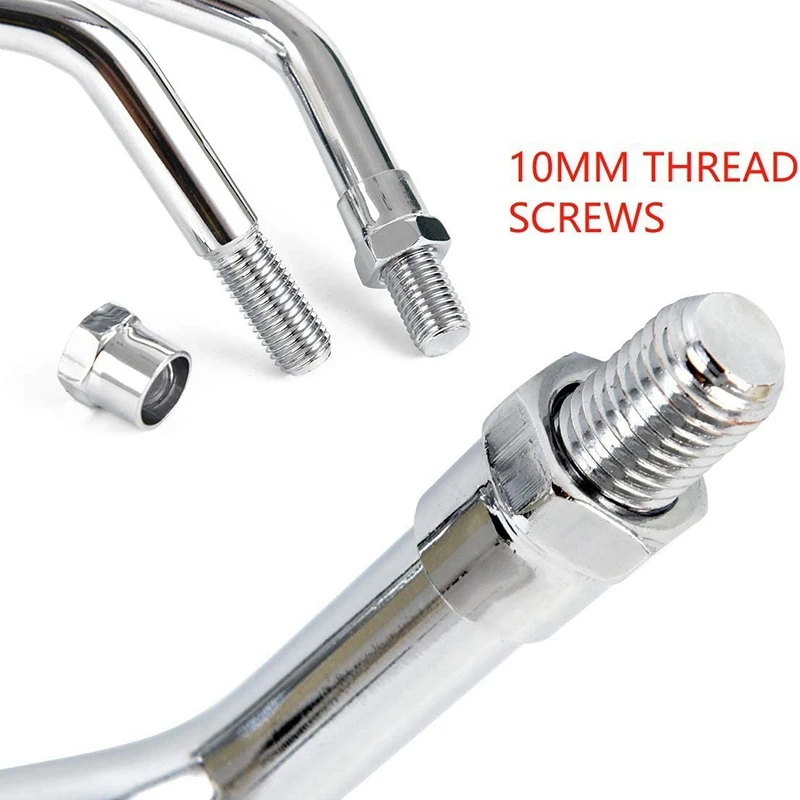 

10MM Chrome Motorcycle Rectangle Handlebar Rear View Side Mirrors for Aprilia Kawasaki Suzuki Cruiser Scooter 102X125mm