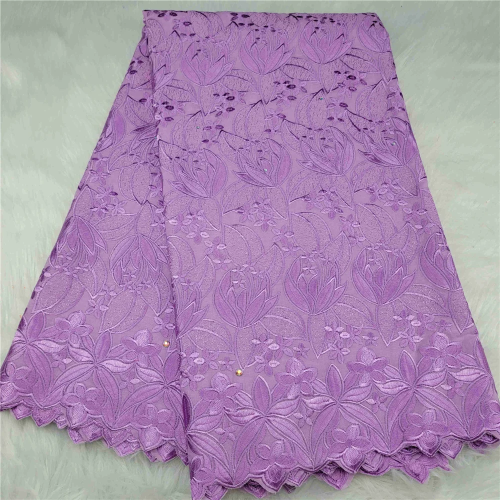 

stones cotton lace fabric newcoming embroidered swiss voile lace fabric 5yards/piece new fashion design for clothes A326171