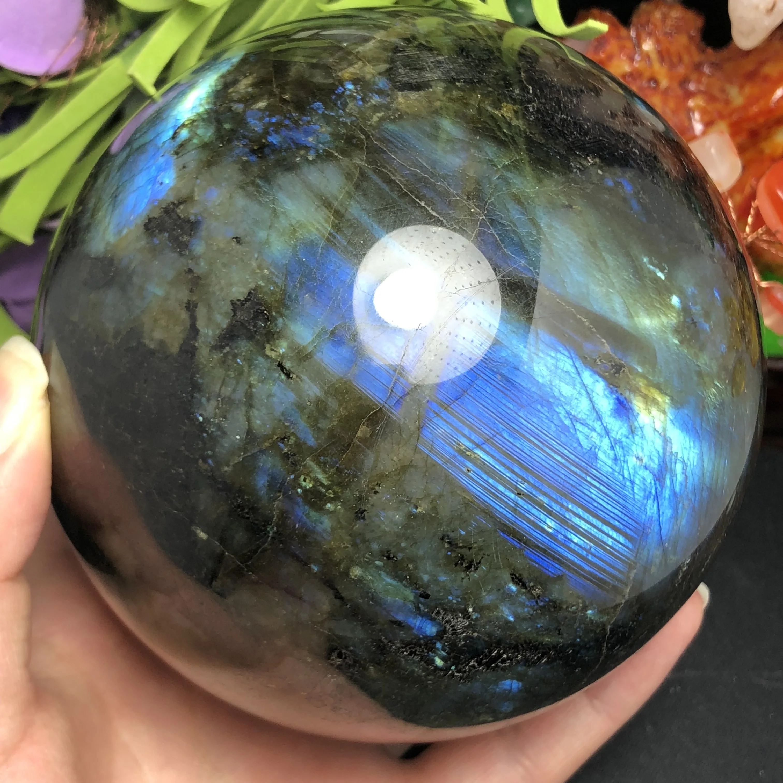 Натуральный Лабрадорит хрустальный шар мигающий энергетический камень