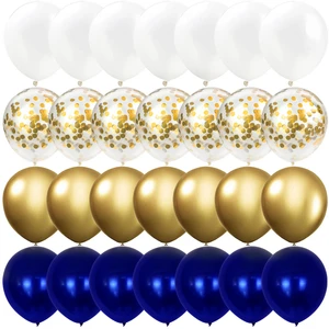 28/20PCS Night blue Gold latex Balloons Metallic Confetti wedding Happy Birthday baby shower Hallowe in USA (United States)