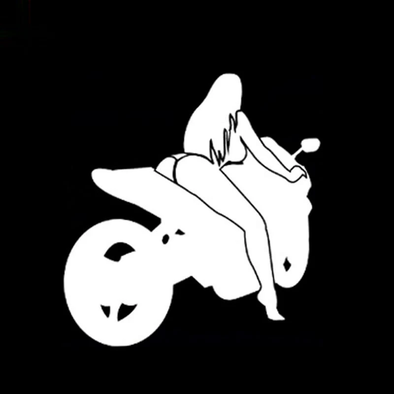

13cmx12cm Sexy motorcycle girl Vinyl Car stickers Decals Motorcycle Accessories Car-Window Decorative Goods PVC