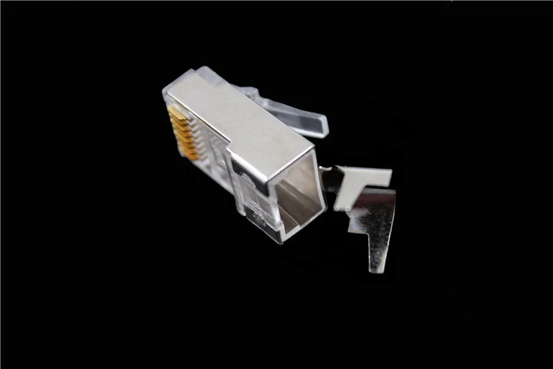 50 шт./лот RJ45 коннектор сетевой Кабельный разъем Cat6a Cat7 штекер Экранированный FTP 8P8C
