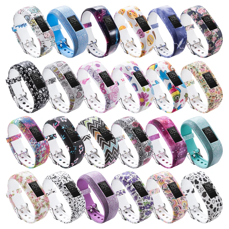 

Silicone printing strap For Garmin Vivofit JR JR2 Watchband Straps for Vivofit3 Sport Watch Band Replace Wrist Watch Accessorie