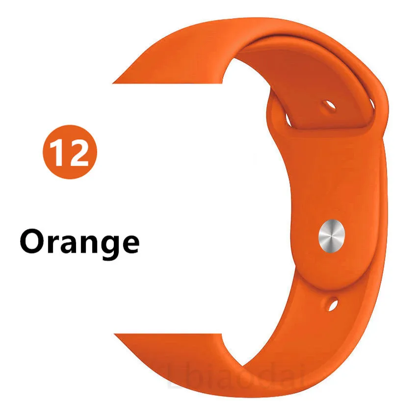 Ремешок для apple watch, ремешок для apple watch 5, 4, 3, iwatch, ремешок 42 мм, 44 мм, 38 мм, 40 мм, браслет Correa, силиконовый ремешок для часов, ремень, аксессуары - Цвет ремешка: orange