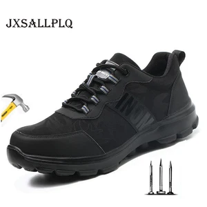 Summer Men's Boots Men's Safety Shoes Built-in Steel Head Anti-smashing Anti-piercing Work Shoes Breathable Sports Shoes