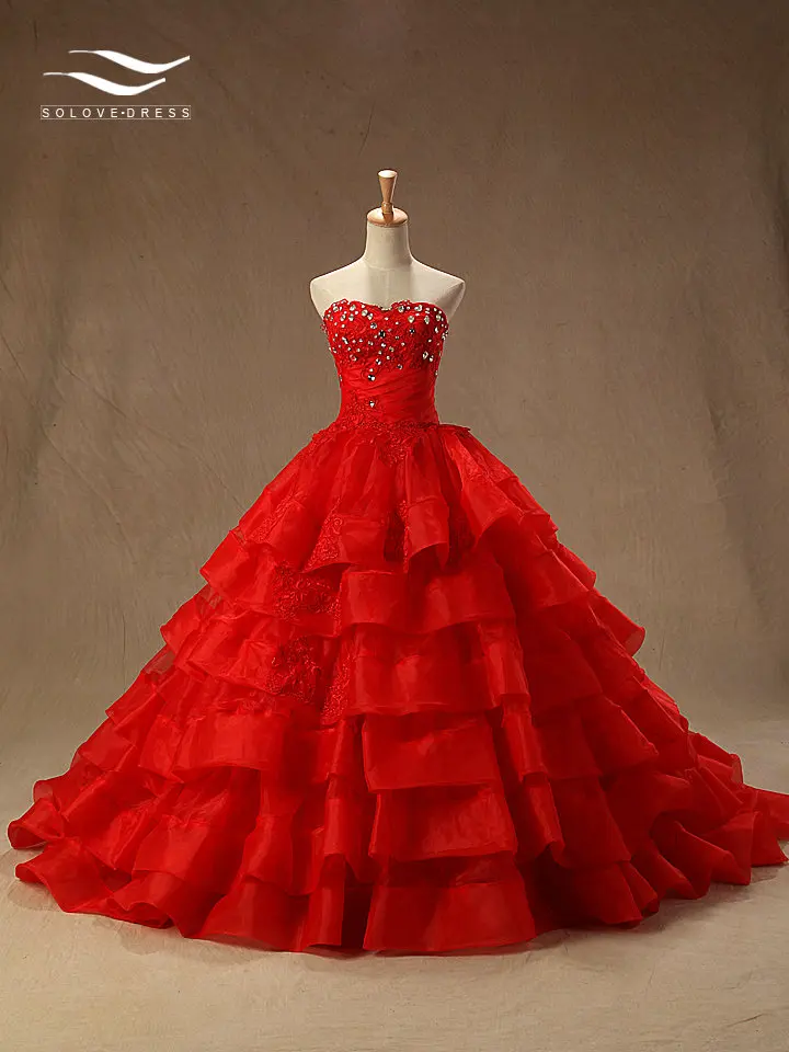 

Swetheart Organza Stain Weeding Dress with Lace Crystals Floor Length A Line Regular Sleeve Wedding Dress Real Photos (SL-W741)