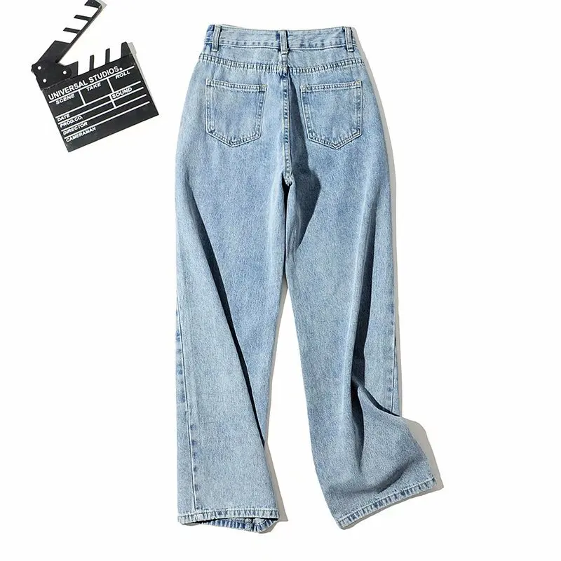 

2021 Fashion High Waist Jeans Women Streetwear Straight Loose Harem Pants With Sashes Denim Trousers Women Casual Wide Leg Jeans