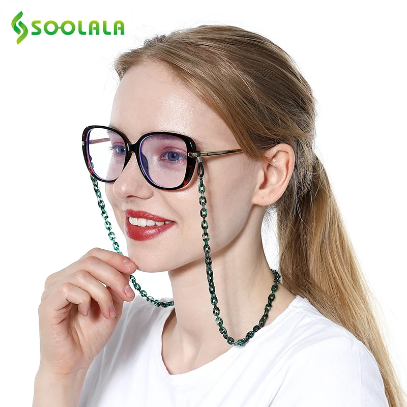 

SOOLALA Chain Acrylic Glasses Sun Glasses Chain Eyeglass Lanyard Cord Holder Neck Ropes Brillen Koord Glasses Chain For Women