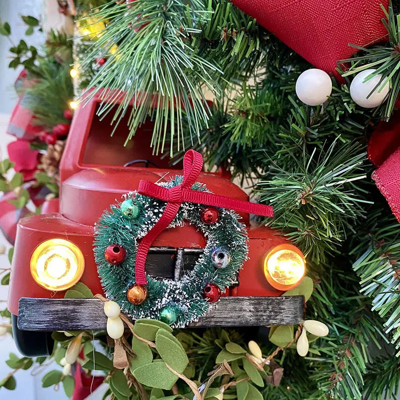 

Red Truck Christmas Wreath Christmas Red truck Holiday Pinecone Wreath Checkered Wreath Christmas Wreath HEE889
