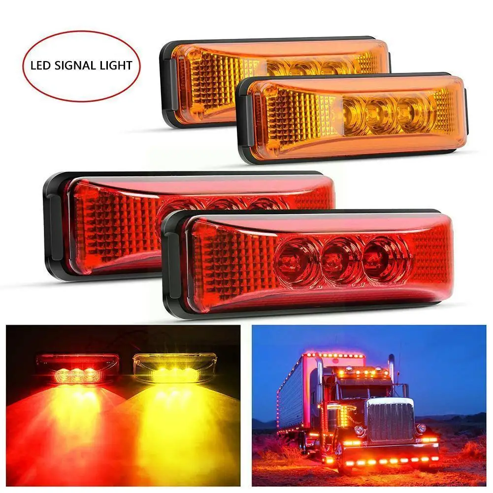 

LED Car Truck Side Marker Lights Car External Lights Signal Lamp Red Light Warning Waterproof Amber Tail Indicator V7J2