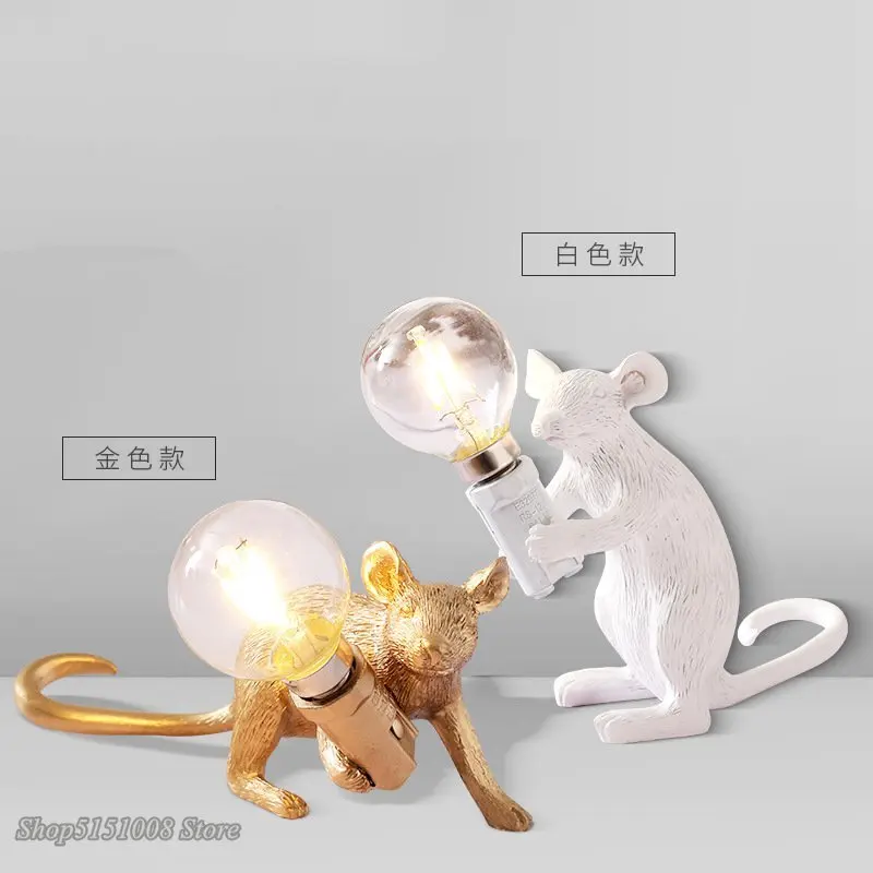 

Modern Mini Resin Mouse LED Table Lamps for Living Room Bedroom Nordic Stand Desk Light Luminaire Loft Home Decor Study Fixtures