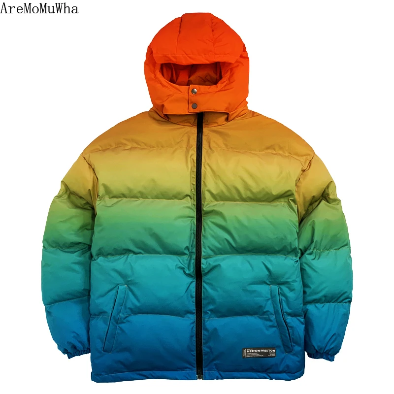 Autumn Winter High Street Cotton Jacket Brand Warm Thick Bread Coat Short Hooded Cotton Jacket Men Coat mens winter clothing