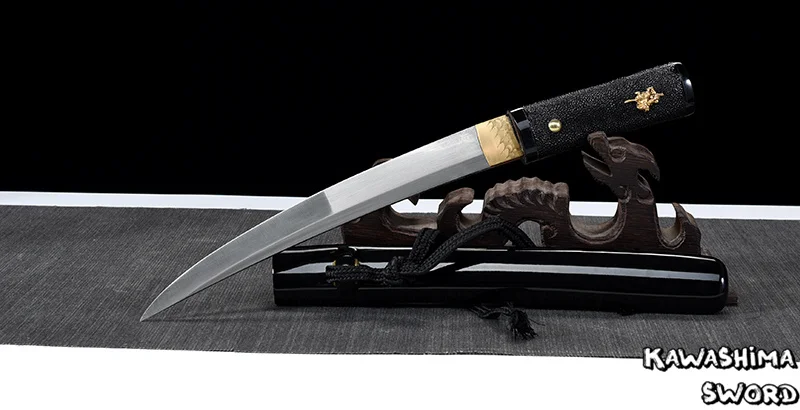 Японский нож tento Black Stingray1060 из высокоуглеродистой стали маленький с надписью