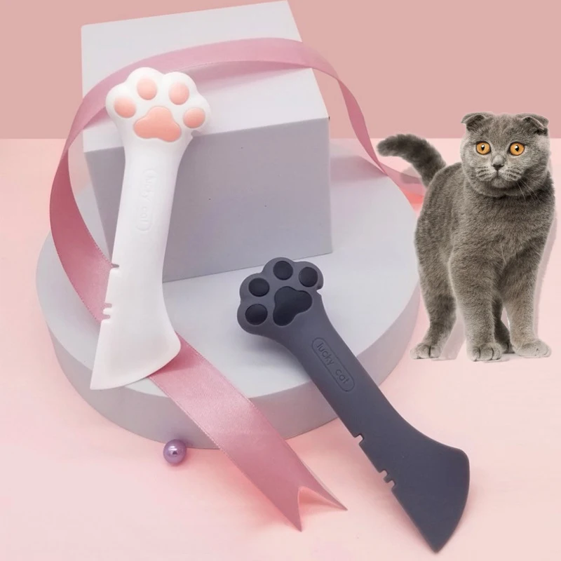 

Pet Feeder Cat Canned Spoon Plastic Pet Jar Opener Comfort Handle Spoon Cat Dog Feeder Shovel Pets Tableware Cat Accessories