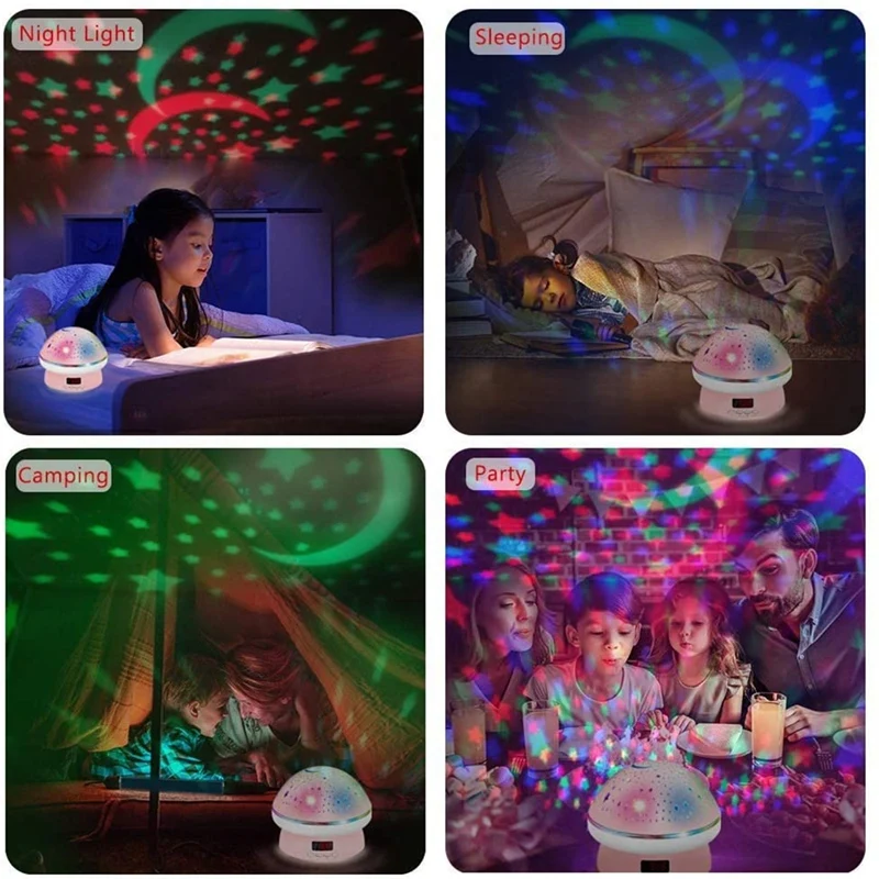 Night Light Star Projector Rotating Kids With Timer Remote LED Lamp For Baby Children's Bedroom | Инструменты