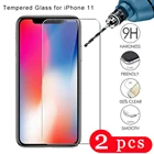 2 шт. 9H для iPhone 7 8 plus 11 pro max x xr xs max Закаленное стекло Защитная пленка для экрана телефона защита для смартфона на стекло