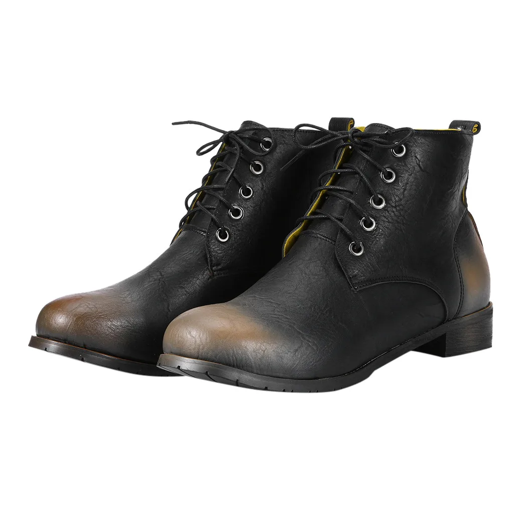 Мужские ботинки 2019 обувь на платформе мужские из искусственной кожи большие