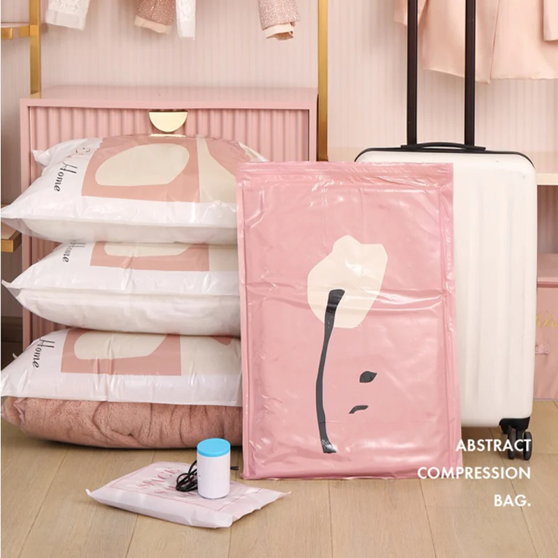 

2PCS Thickened Vacuum Storage Bag Clothes Compressed Bag Travel Seal Bag Reusable Blanket Clothes Quilt Organizer Hand Pump