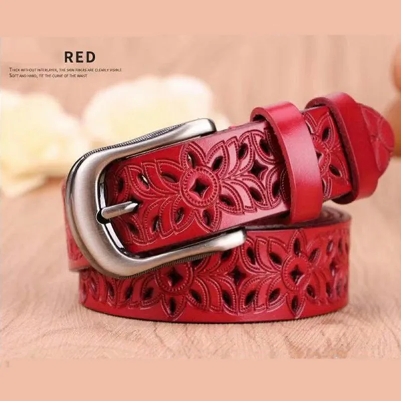 

Hollow Out Women Belts Chain Luxury For Genuine Leather New Style Pin Buckle Jeans Decorative Ladies Retro Decorative Punk Style