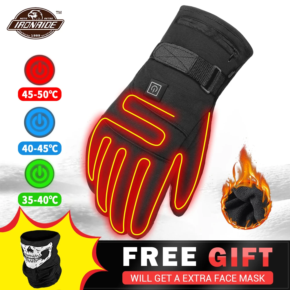 

HEROBIKER Motorcycle Gloves Waterproof Heated Guantes Moto Touch Screen Battery Powered Motorbike Racing Riding Gloves Winter##
