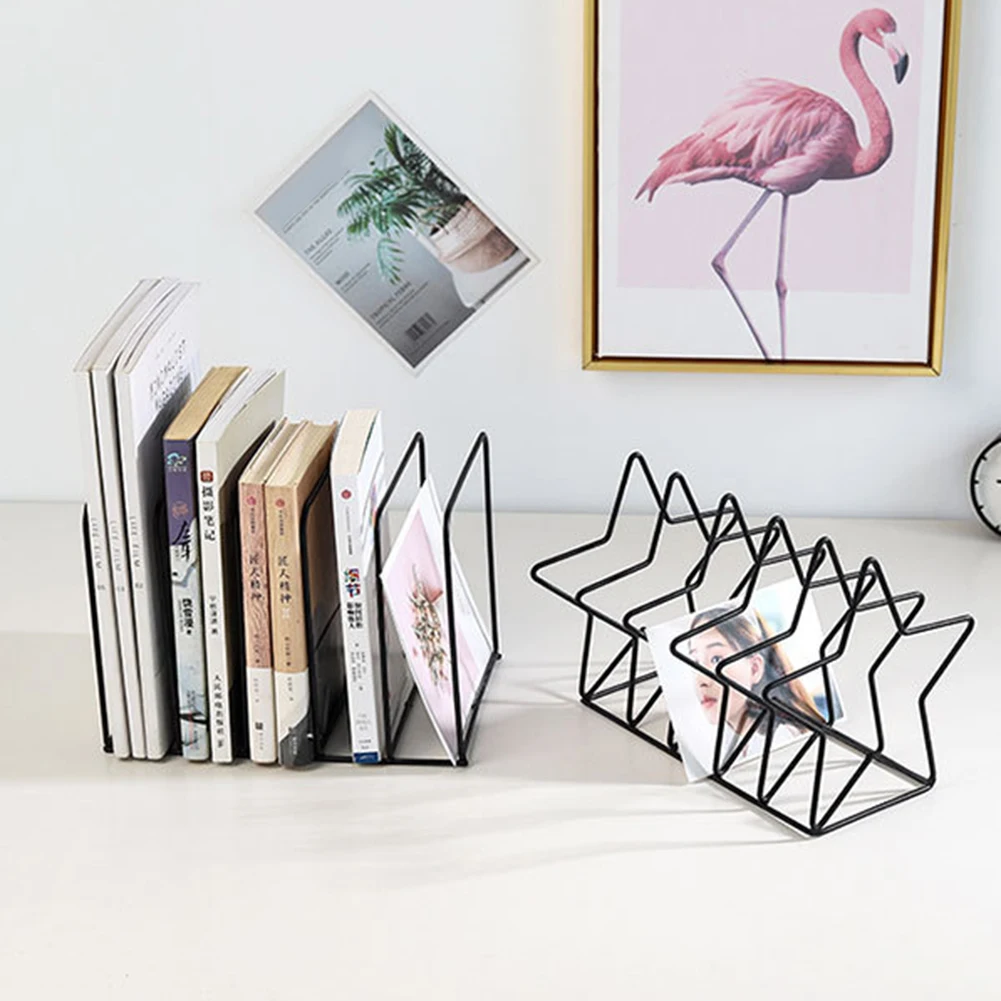 Геометрический Железный многоуровневый книжный журнал держатель для документов