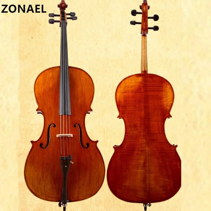 ZONAEL для выступлений на сцене твердый деревянный виолончели 4/4 3/4 1/2 1/4 Размеры
