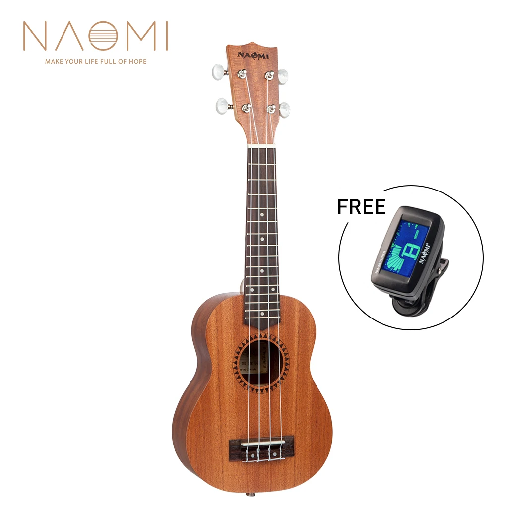 NAOMI 21 ''Укулеле сопрано Sapele Гавайская гитара Корпус из красного дерева 15 ладов